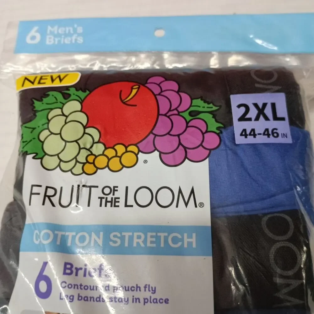 Fruit of the Loom Men's Assorted‎ Fashion Mid-rise Briefs Size 2XL 44-46 In